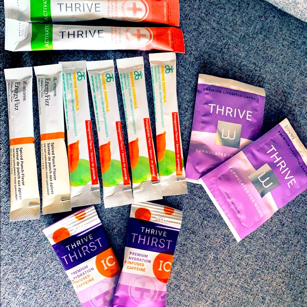 Assortment of Thrive Level and Arbonne energy